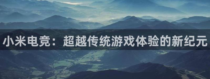 易游电竞：小米电竞：超越传统游戏体验的新纪元