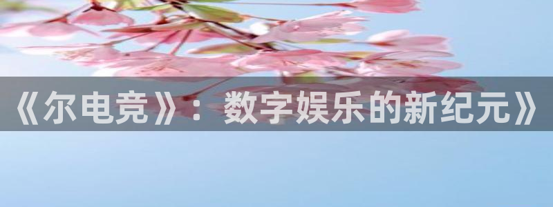 易游电竞：《尔电竞》：数字娱乐的新纪元》