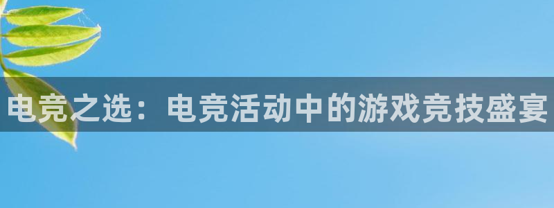 易游电竞：电竞之选：电竞活动中的游戏竞技盛宴